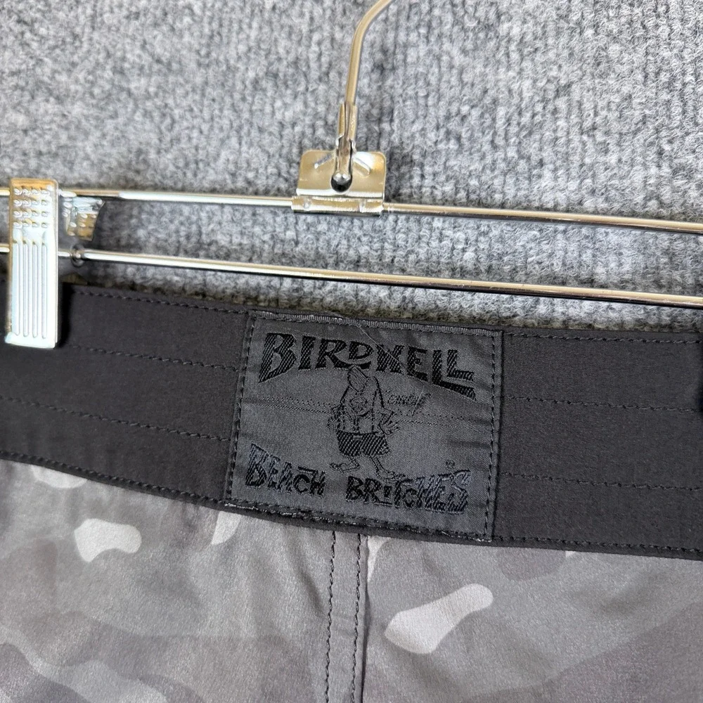 Birdwell Beach Britches Board Shorts Mens 32 M Camo Wyoming Flag Grey Black
